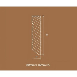 Cokół listwa sosnowa fornirowana naturalną okleiną dębową lakierowana 80mmx16mm r. 5